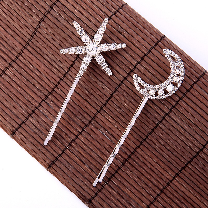 Moon & Star shining hair pin