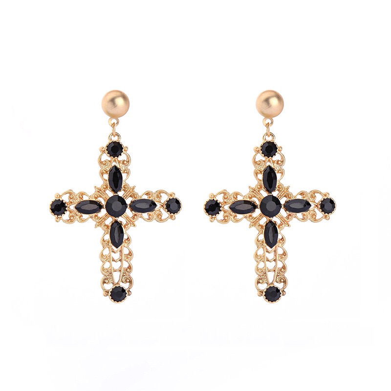 Metal cross earring