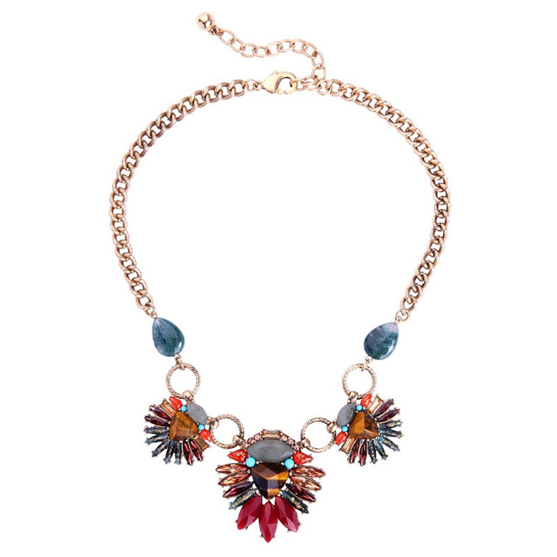 Fashion color stone necklace